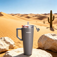 Botella de Agua de Acero Inoxidable con Diseño Patentado, Aislamiento al Vacío de Doble Pared, Libre de BPA, Tapa de un Clic, Pajita Oculta, a Prueba de Fugas