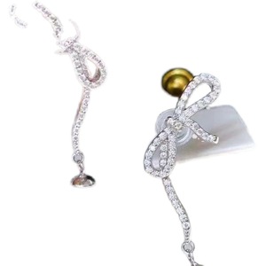 21336 S925 Silver Ear Nails with 8-12mm Round Beads DIY <b>Pearl</b> Accessories Tray Bow Ear Nails for <b>Pearl</b> <b>Earrings</b> - Product Image 5