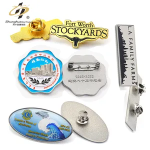 Huy Hiệu Tên Theo Yêu Cầu Logo Công Ty Bán Chạy Pin An Toàn <span class=keywords><strong>Epoxy</strong></span> 3d Thẻ Tên Ghim Mạ Vàng Tráng Men Mềm Cho Nam - Product Image 1