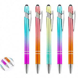Promotional Bulk Multicolored Aluminum Ballpoint for <b>Stylus</b> <b>Pen</b> Soft Rubber Touch Screens Custom Logo Cheap Ball-point <b>Pen</b> - Product Image 3