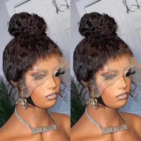 Nouvelle Perruque Abordable en Cheveux Humains, Lace Frontale 360 Sans Colle, Prête à Porter, Ondulée Water Wave, avec Baby Hair, pour Femmes Noires