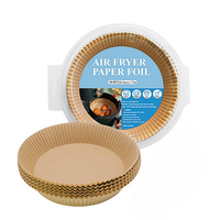 Papier de cuisson jetable brun rond pour friteuse à air pour parchemin pour la cuisson 200 pièces 7.9 pouces