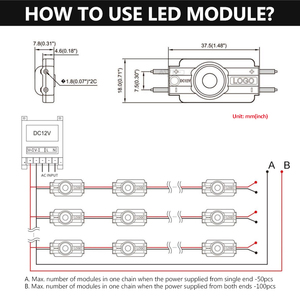 โมดูลไฟ LED สีขาว 7000K กันน้ำ สำหรับป้ายไฟกล่องไฟ ตัวอักษร พร้อมเทปกาวด้านหลัง - Product Image 5