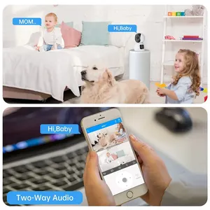 L Indoor Smart Home Security 4MP PTZ Camera Dual Lens Wifi Camera Two-way Audio Baby Monitor Humanoid Tracking