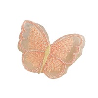Etiquetas Bordadas con Diseño de Mariposa, Adornos para Prendas DIY, Parches Bordados Termoadhesivos