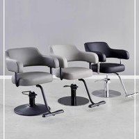 Chaise de coiffure en métal haut de gamme pour salon, siège réglable en hauteur, pivotant à 360 degrés, pompe hydraulique robuste, usage commercial