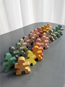 Blocchi di legno giocattoli Set da costruzione sollevamento pesi uomo legno di faggio impilabile bambole Peg per bambini gioco educativo - Product Image 3