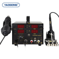 Station de soudage et de dessoudage 2-en-1 YAOGONG 909D+ 800W avec pistolet à air chaud, ventilateur sans balais et affichage numérique pour la réparation de cartes mères de téléphones portables