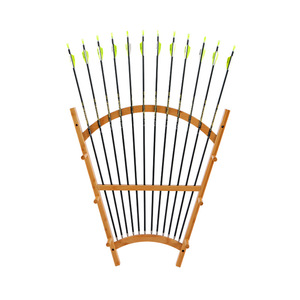 Zhengfeng Bamboo Fan Shaped Arrow Stand For Recurve Bow Compound Bow Traditional Bow Archery Range Use - Product Image 1