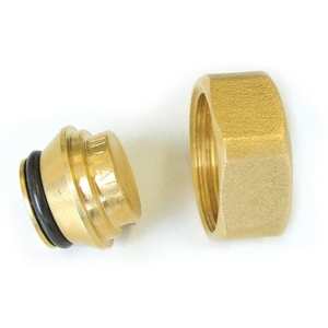 Tappo terminale in ottone da 1/2 pollice con filettatura 16 per raccordi idraulici - Product Image 1