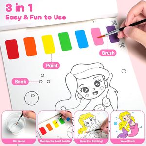 Livres de coloriage à l'eau pour tout-petits, animaux marins, livres de coloriage à l'<span class=keywords><strong>aquarelle</strong></span>, ensemble de livres de coloriage pour enfants, art éducatif - Product Image 3