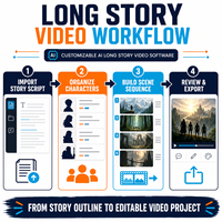 Logiciel de visualisation d'histoires longues personnalisé avec IA pour la production de contenu YouTube