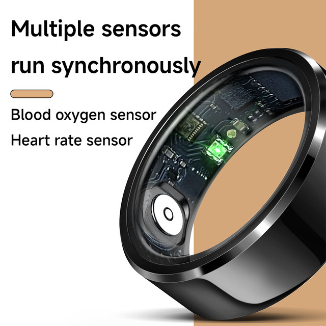 2024 New R6 Smart Ring App Controlled Waterproof Android IOS Steel Ceramic Case for Sleep/Blood Oxygen Heart Rate Monitoring
