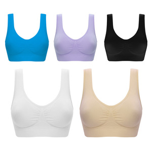 Frauen grenz überschreitende Doppels ch ichten Nahtloser Yoga-BH Kleine Gruppe Drahtloser Yoga-BH <span class=keywords><strong>Ahh</strong></span> Genie <span class=keywords><strong>Bra</strong></span> - Product Image 3