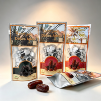 Sachet Doypack Personnalisé Imprimé avec Trou de Suspension et Fenêtre Transparente pour Emballage Alimentaire de Dattes Ajwa, Dattes Medjool et Fruits Séchés