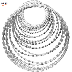 Rouleau de fil de fer barbelé de rasoir galvanisé à chaud en gros utilisé avec la barrière de maillon de chaîne - Product Image 1