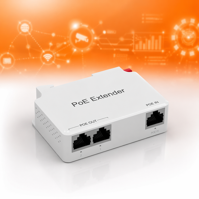 1 in 2 Out 250m Extension Din-rail Wall Mount Railed 10/100Mbps 3 Port PoE Extender for IP Camera POE Switch