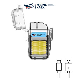 Encendedor USB Recargable Eléctrico con Diseño de Tiburón Sonriente, Llavero para Viajes - Product Image 2