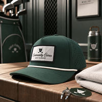 Gorra de Golf con Logotipo Aplicado, Cinco Paneles, OEM Personalizada, MOQ Bajo, Sarga de Algodón Premium, Correa Ajustable, Alta Calidad, Unisex para Hombre