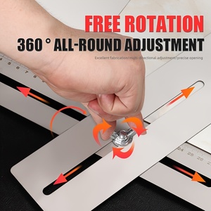 Wholesale Multi-Functional Stainless Steel Ceramic Tile Hole Locator Ruler Adjustable Punching Hand <b>Tool</b> for <b>House</b> Decorated - Product Image 5