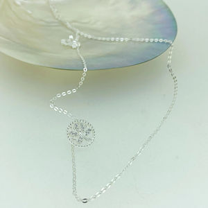 Solid 925 Sterling Silver Minimalist Pendant <b>Necklace</b> Premium Quality Customized <b>Fine</b> Jewelry with Moissanite Gemstone - Product Image 1