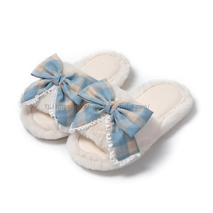 Pantoufles pour femmes, nouveaux modèles, semelle en PVC, pantoufles à nœud pour femmes, pantoufles en fausse fourrure pour femmes, sandales à prix raisonnable - Product Image 6