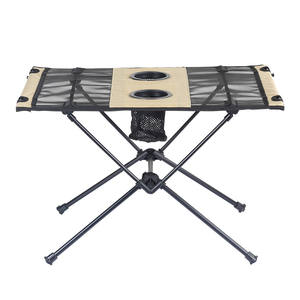 Table de camping pliable portable en alliage d'aluminium léger pour pique-nique, avec double porte-gobelets - Product Image 6