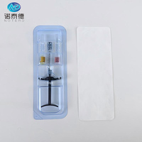 Seringue en verre Luer Lock longue de 1 mL, démontable, emballage sous blister, avec embout personnalisé pour produits de comblement cutané