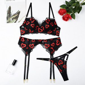 Set di Lingerie <span class=keywords><strong>Sexy</strong></span> ricamata floreale <span class=keywords><strong>Sexy</strong></span> di fascia alta da donna Lingerie trasparente da donna - Product Image 6