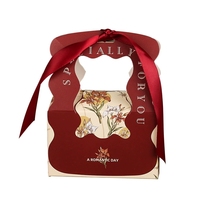 Boîte à dragées avec poignée, boîte cadeau florale esthétique pour mariage, fête prénuptiale, fiançailles, fournitures pour fête, emballage cadeau de remerciement