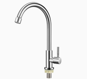 ก๊อกน้ำห้องครัวสุดหรู สีเงิน ก๊อกผสมอ่างล้างจานน้ำร้อนและน้ำเย็น - Product Image 3