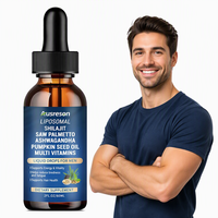 VitaSpring Gouttes Liquides de Shilajit, Palmier Nain et Ashwagandha pour l'Énergie et la Santé Capillaire