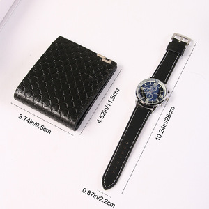 Men's Wallet And Watch Set <b>Gift</b> <b>Box</b> For Father's Day Business <b>Gift</b> Exquisite Leather Design - Product Image 3