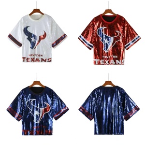 Venta Directa de Fábrica, Camiseta de Lentejuelas para Mujer de los <span class=keywords><strong>Houston</strong></span> Texans de la <span class=keywords><strong>NFL</strong></span>, para el Día del Partido - Product Image 4