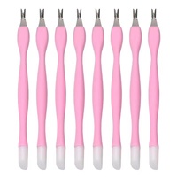 Pousse-cuticules professionnel double face en acier inoxydable, 12 pièces, pour éliminer les peaux mortes, outil de manucure et de nettoyage des ongles pour salon et usage domestique