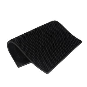 Preto PVC & Silicone Anti-Slip Impermeável KTV Drenagem Mat Retangular Grosso <span class=keywords><strong>Bar</strong></span> <span class=keywords><strong>Cocktail</strong></span> <span class=keywords><strong>Bar</strong></span> Desk Pad com Cup Holder Vinho Servindo - Product Image 2