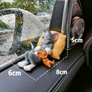 Décorations intérieures de voiture, lapin mignon de dessin animé, écran de console centrale de voiture, décorations de voiture inclinables - Product Image 2