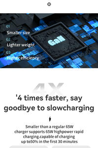 GaN Charger téléphone crème r chargeurs et adaptateurs de <span class=keywords><strong>batterie</strong></span> portables mobile do dge chargeur solaire rapide 3 en 1 sans fil de type c - Product Image 6