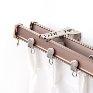 Chambre de haute qualité support en alliage monté au plafond robuste extensible en aluminium pliable Flexible Double rideau Rail Rail - Product Image 2