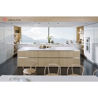 Meubles de cuisine modulaires modernes en panneaux de particules de marque Cleaf, importés d'Italie, pour quincaillerie, glissières de tiroir, charnières, crédence, robinet et évier