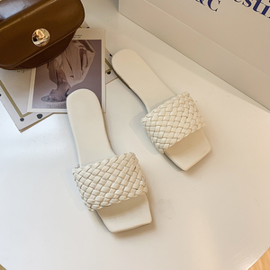 Pantoufles femmes 2025 été tissé sangle léger femmes tongs Style coréen mode plage chaussures usine en gros - Product Image 6