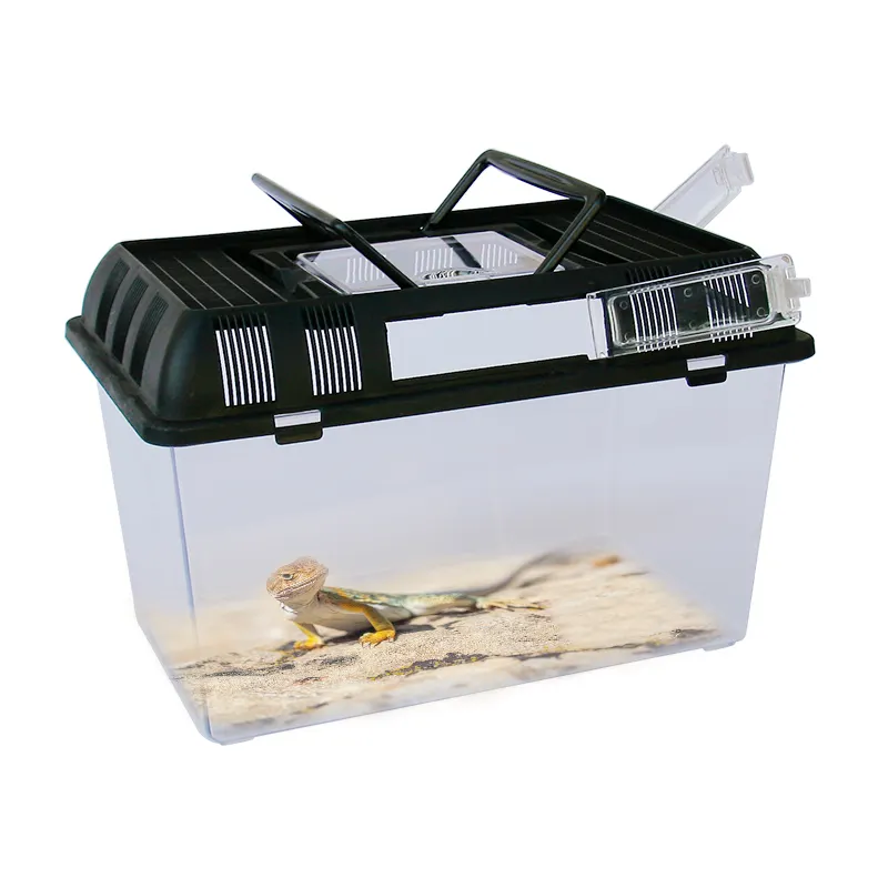 Plastic Reptile Terrarium Breeding Box Turtle Wild Trap Holding Large Box Acrylic Animal Pet Cage