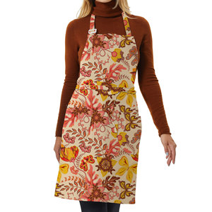 Sublimazione personalizzata stampa digitale alla moda in poliestere Art Clear BBQ cottura grembiuli floreali da cucina per le donne - Product Image 6