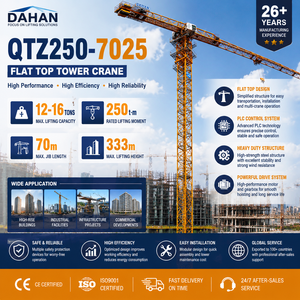 Grúa Torre <span class=keywords><strong>de</strong></span> Techo Plano QTZ250-7025 <span class=keywords><strong>de</strong></span> 12-16 Toneladas para Construcción Pesada, Brazo <span class=keywords><strong>de</strong></span> 70m, Momento <span class=keywords><strong>de</strong></span> Elevación <span class=keywords><strong>de</strong></span> 250t.m, Grúa para <span class=keywords><strong>Edificios</strong></span> <span class=keywords><strong>de</strong></span> Gran Altura - Product Image 1