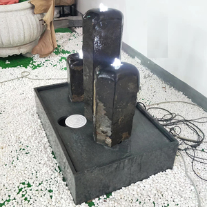 Fontana a Tre Colonne in Pietra di Basalto Naturale per <span class=keywords><strong>Giardino</strong></span> Esterno, Design Personalizzato, <span class=keywords><strong>Vendita</strong></span> Calda - Product Image 4