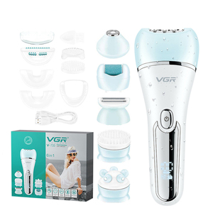 เครื่องกำจัดขน VGR 9503 IPX7 แบบหมุนได้ ชุดอุปกรณ์ดูแลขนไฟฟ้าสำหรับผู้หญิง แบตเตอรี่แบบชาร์จได้ กำจัดหนังด้าน บริเวณใบหน้า/ลำตัว/ขาหนีบ - Product Image 4