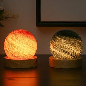 Lámpara de estrella Sunset Ambience Rainbow Lit Planet Nightlight Dormitorio Mesita de noche Regalo de cumpleaños Bola de cristal Luz de noche - Product Image 5