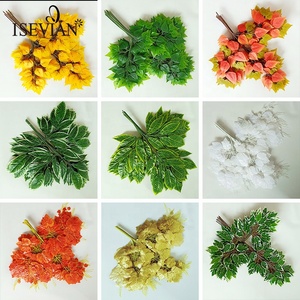 ISEVIAN Greenery-hojas artificiales de abedul de uva Gingko, <span class=keywords><strong>hoja</strong></span> de <span class=keywords><strong>arce</strong></span> de plástico de seda - Product Image 5
