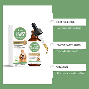 Gouttes liquides pour la peau et le pelage des animaux – Huile de chanvre pour la brillance et la douceur des poils, acides gras oméga naturels – Soutien quotidien en gros - Product Image 4