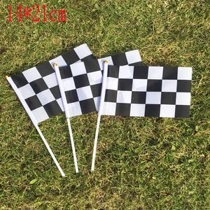 Bandera de Carreras a Cuadros Blancos y Negros, 14*21, de Poliéster, Bandera de Mano F1, Impresión Digital, Venta al Por Mayor - Product Image 4